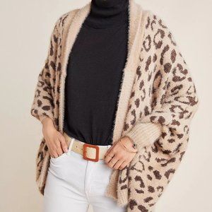 Akemi and Kin Women's One Size Cheetah Print Eyelash Open Cardigan